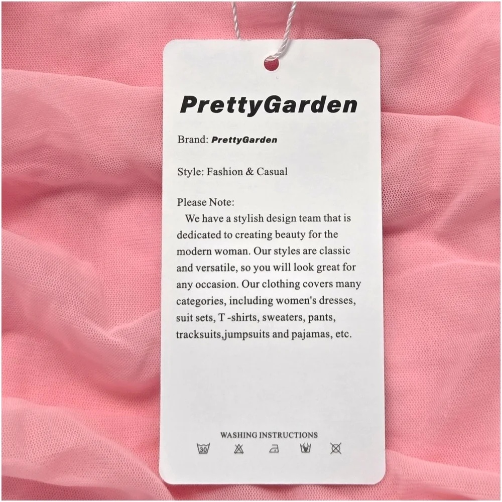 PrettyGarden Chic One Shoulder Asymmetrical Pink Party Cocktail Dress Sz L NWT - Picture 7 of 10